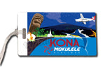 Mokulele Airlines illustration of Kona bag tag