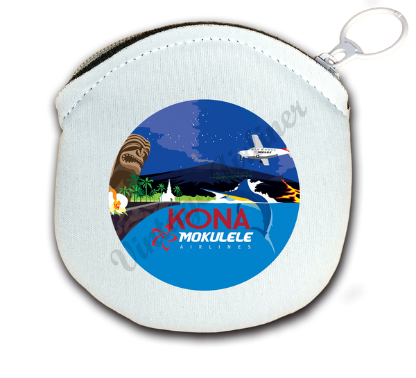 Mokulele Airlines' illustration of Kona round coin purse