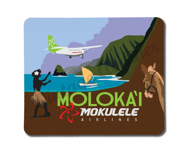 Mokulele Airlines' illustration of Moloka'i rectangular mousepad