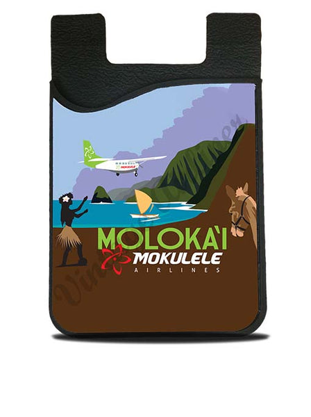 Mokulele Airlines illustration of Moloka'i card caddy