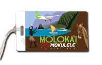 Mokulele Airlines illustration of Moloka'i bag tag