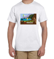 Mokulele Airlines illustration of Moloka'i t-shirt