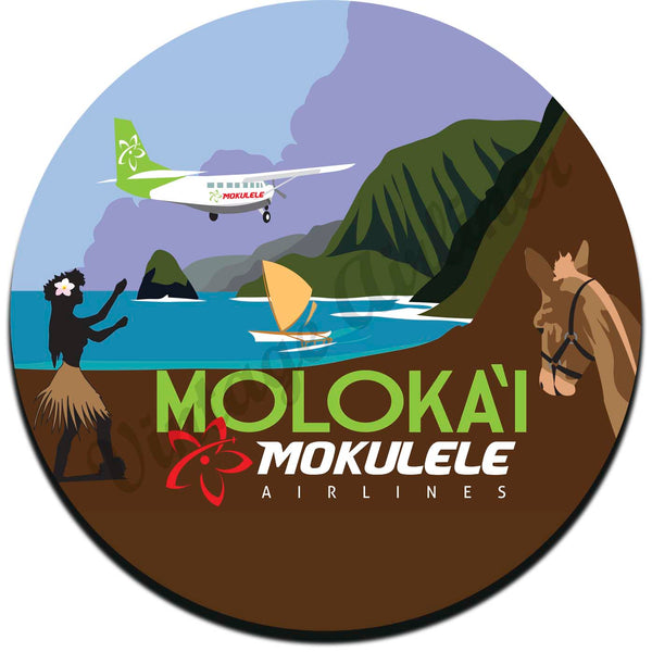 Mokulele Airlines illustration of Moloka'i round coaster