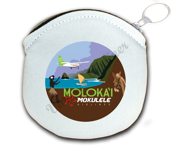 Mokulele Airlines' illustration of Moloka'i round coin purse
