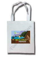 Mokulele Airlines illustration of Moloka'i tote bag