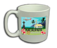 Mokulele Airlines' illustration of Kalaupapa coffee mug