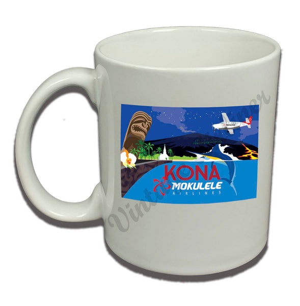 Mokulele Airlines' illustration of Kona coffee mug