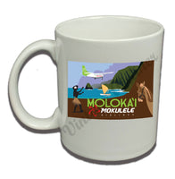 Mokulele Airlines' illustration of Moloka'i coffee mug