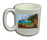 Mokulele Airlines' illustration of Moloka'i coffee mug