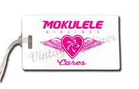 Mokulele Airlines breast cancer awareness logo bag tag