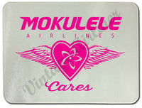 Mokulele Airlines Cutting Board with breast cancer awareness logo