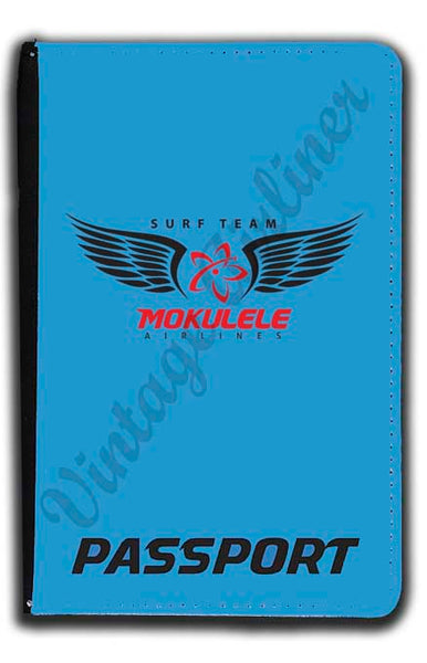 Mokulele Airlines surf team logo passport holder