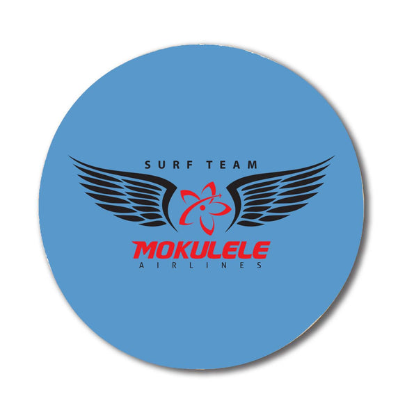 Mokulele Airlines surf team logo round coaster