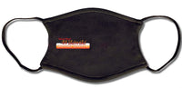 Mokulele Airlines Small Package Shipping logo on a black face mask