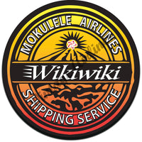Mokulele Airlines Wikiwiki Shipping Service logo round coaster