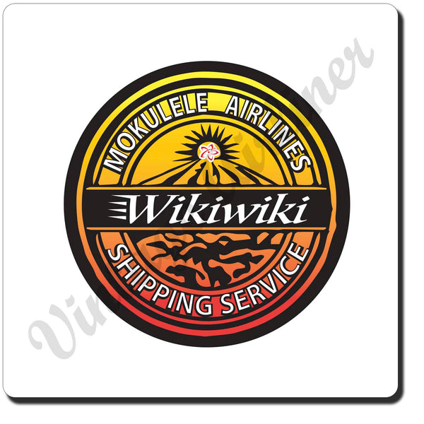 Mokulele Airlines Wikiwiki Shipping Service logo square coaster