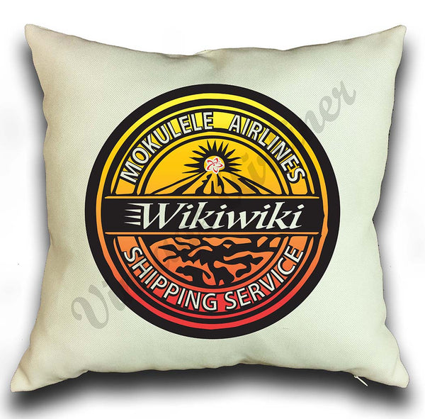 Mokulele Airlines Wikiwiki Shipping Service logo square pillow cover